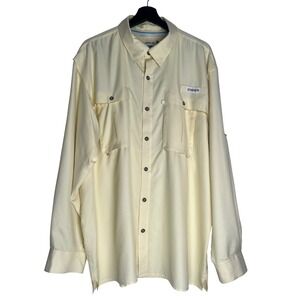 Magellan Outdoors Fish Gear Mens XL Relaxed Fit Fishing Shirt Yellow Long Sleeve
